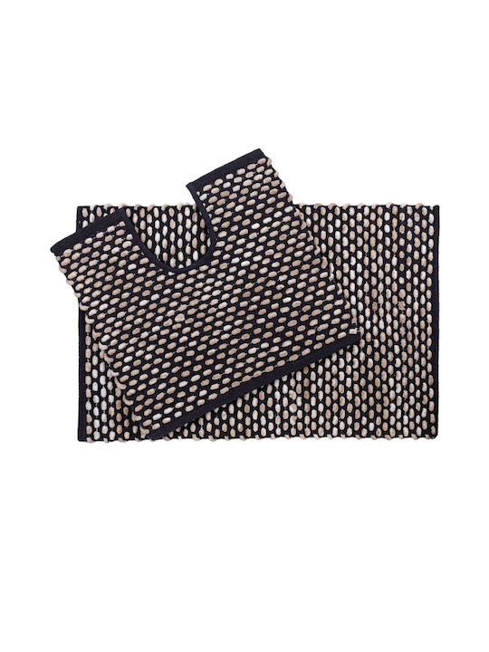 Сет Бански килими Тоалетна Black-beige 2бр