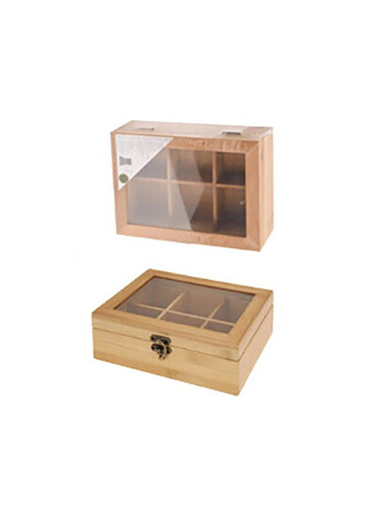 Zaros Vase General Use with Lid Wooden Transparent 21x16x21cm
