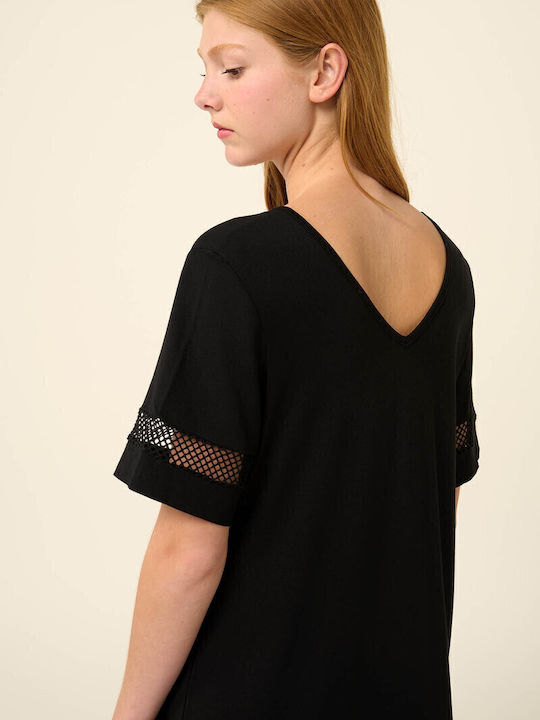 Sommer Mini Damenkleid Schwarz