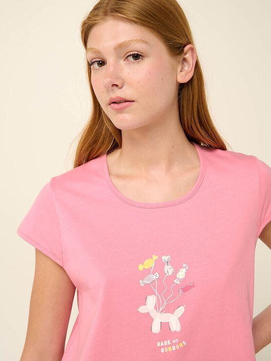 Vamp Summer Women's Nightdress Pink Sea