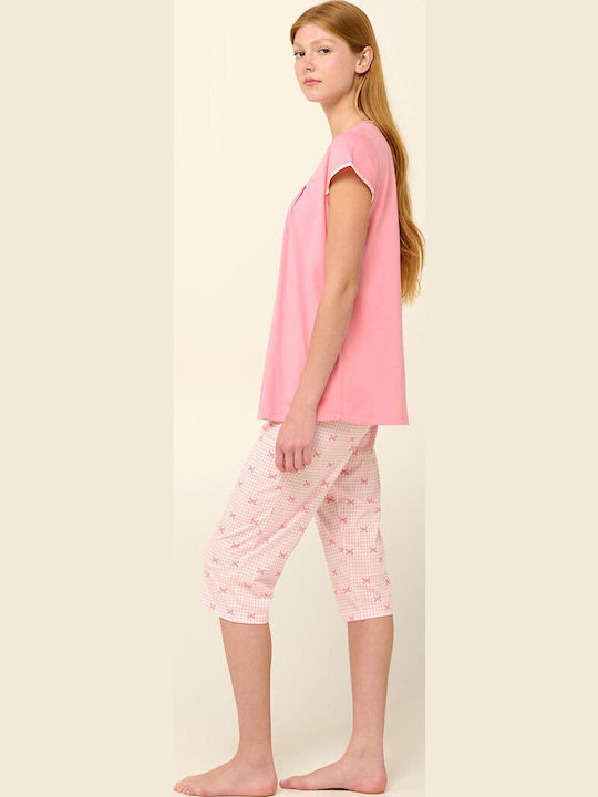 Vamp Sommer Damen Pyjama-Set Pink Sea
