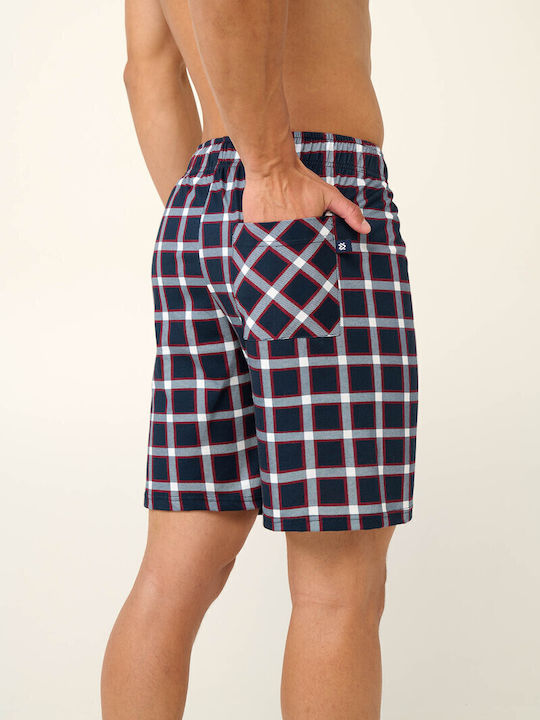 Vamp Men's Summer Checked Pajama Pants Blue