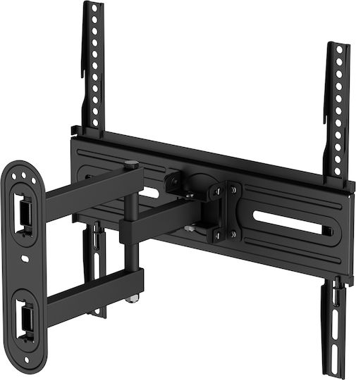 Powertech PT-1388 Βάση Τηλεόρασης Τοίχου με Βραχίονα έως 65" και 35kg Μαύρο