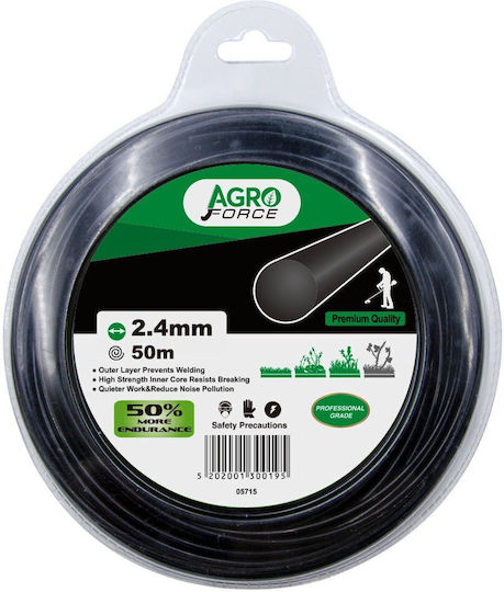 Agroforce Round Brush Cutter Trimmer Line 2.4mm 50m 05715
