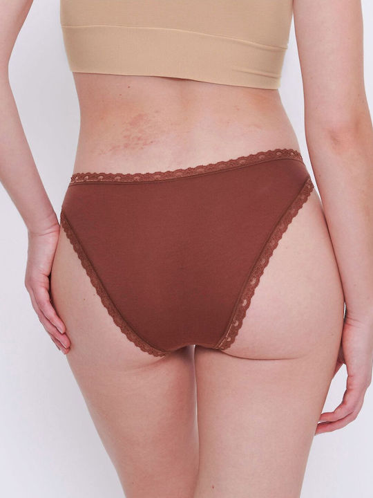 24/7 Weekend H Βαμβακερά Γυναικεία Slip 3Pack με Δαντέλα Πολύχρωμα