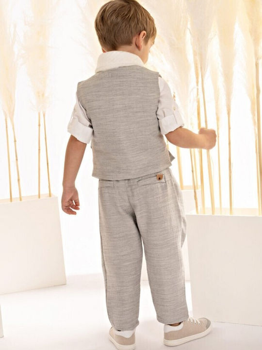 Baby Bloom Baptism Suit Gray