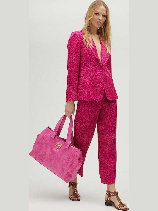 Women's Fuchsia Suit in Straight Line