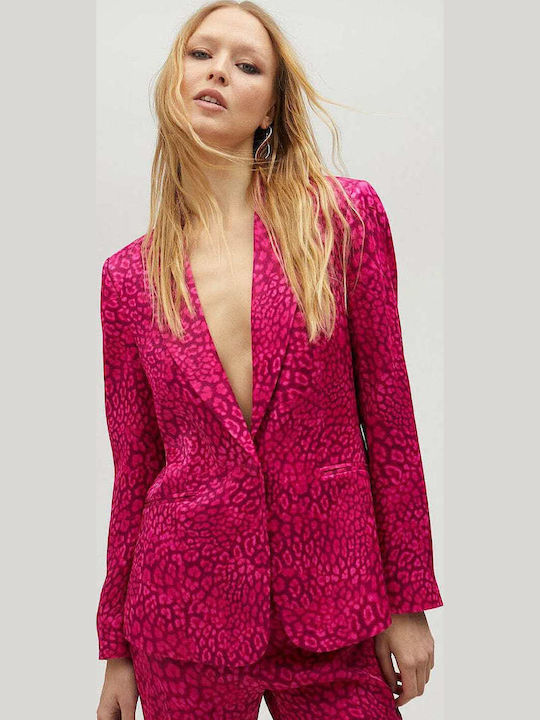 Women's Fuchsia Suit in Straight Line