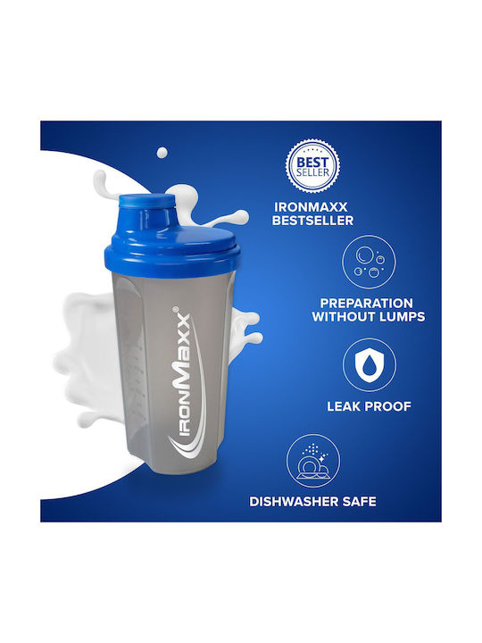 IronMaxx Plastic Protein Shaker 750ml Blue