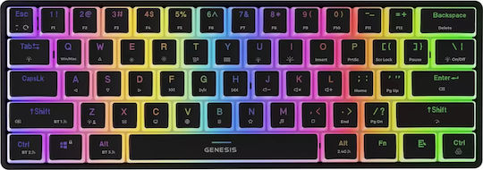 Genesis Thor 660 G2 Gaming Μηχανικό Πληκτρολόγιο 60% με Gateron Red διακόπτες και RGB φωτισμό (Αγγλικό US)