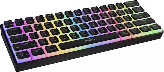 Genesis Thor 660 G2 Gaming Μηχανικό Πληκτρολόγιο 60% με Gateron Red διακόπτες και RGB φωτισμό (Αγγλικό US)
