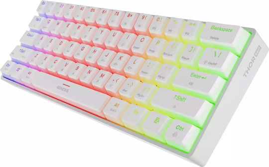 Genesis Thor 660 G2 Gaming Tastatură Mecanică 60% cu Gateron Red comutatoare și iluminare RGB (Engleză US) Alb