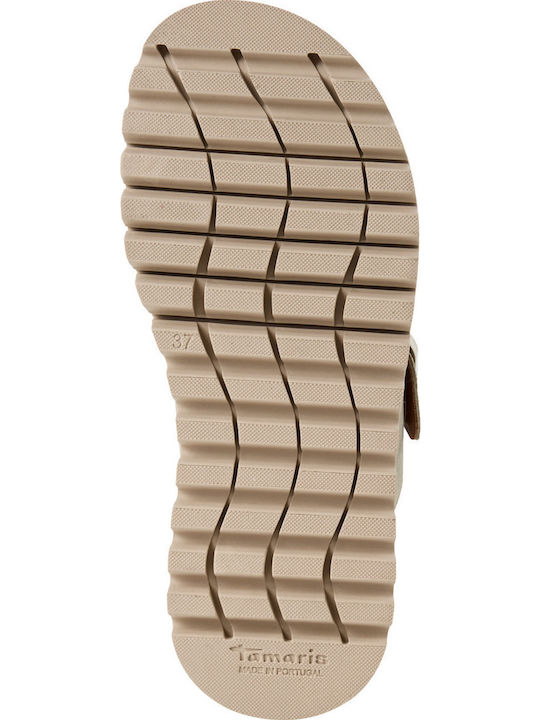 Leder Flache Sandalen für Damen Grüne