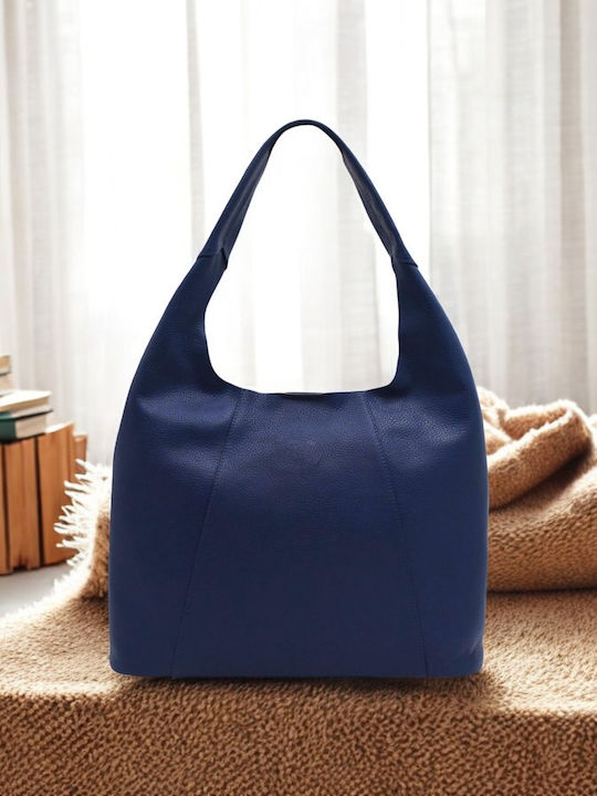 Leather Women's Bag Shoulder Blue