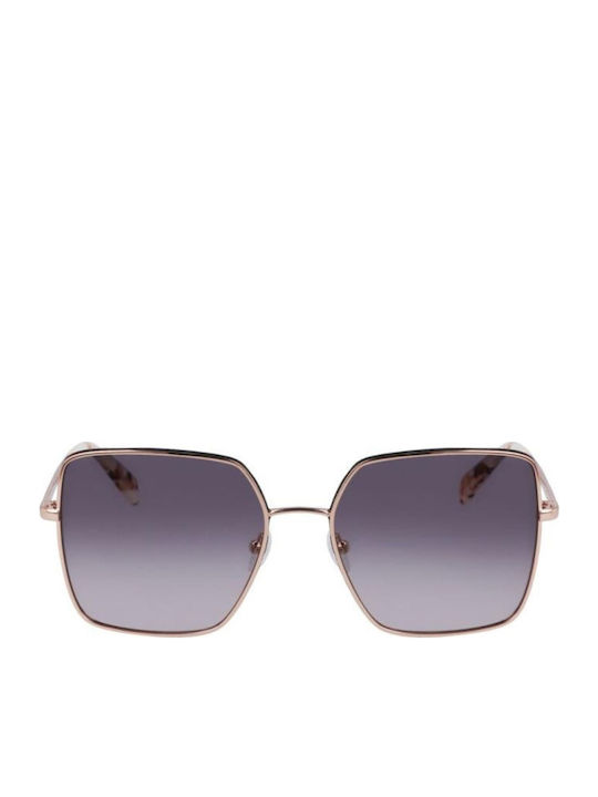 Liu Jo Women's Sunglasses with Rose Gold Metal Frame and Gray Gradient Lens