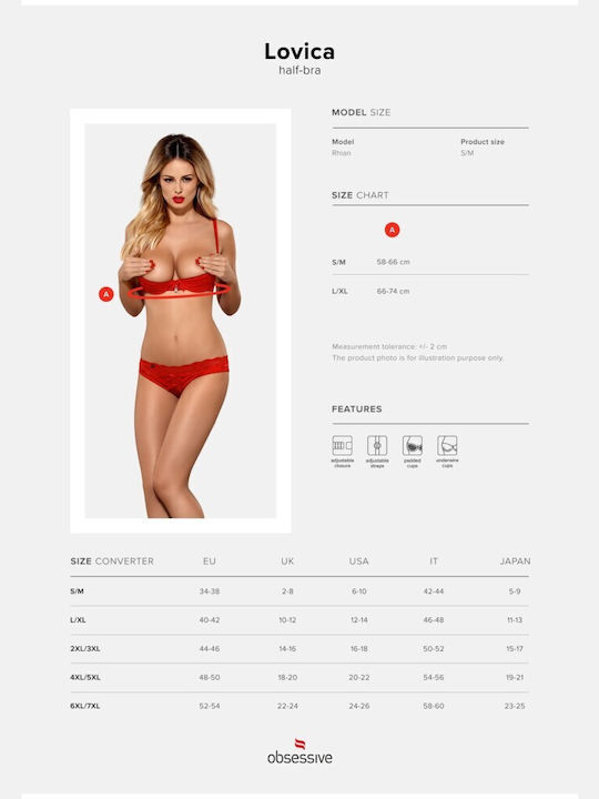 Obsessive Lovica Sexy Bra Red