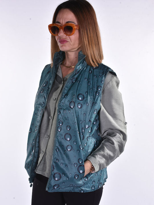 Women's Short Lifestyle Jacket Double Sided for Winter Green