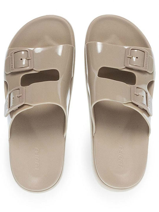 Women's Platform Flip Flops Beige
