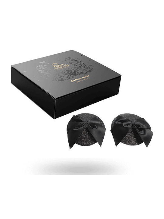 Bijoux Indiscrets Burlesque Pasties Glitter and Bow Black