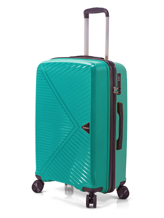 Benzi Μεγάλη Βαλίτσα Ταξιδίου Σκληρή Πετρόλ με 4 Ρόδες Ύψους 76εκ.