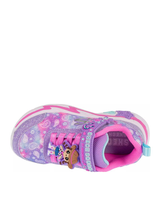 Snuggle Sneaks Skech Kids Sneakers with Scratch Purple