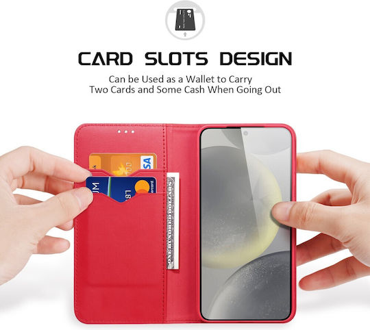 Dux Ducis Hivo Series Rfid Blocking Buchen Sie Leder / Silikon Rot (Galaxy S25+)