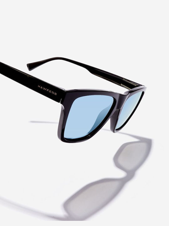 Hawkers Unisex Γυαλιά Ηλίου με Μαύρο Κοκκάλινο Σκελετό και Γαλάζιο Polarized Φακό