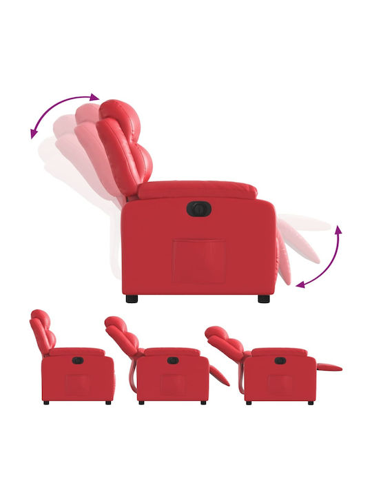 Relaxsessel mit Fußhocker aus Kunstleder Red 75x92.5x100cm