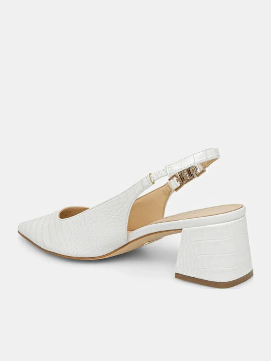 Pumps mit Riemchen & mittelhoher Absatz Weiß