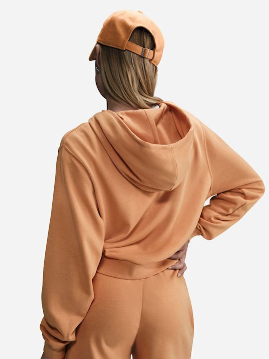 Γυναικεία Ζακέτα Φούτερ με Κουκούλα Orange