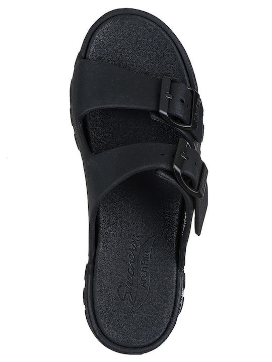 Arch Fit Footsteps Women's Flat Sandals in Black Color