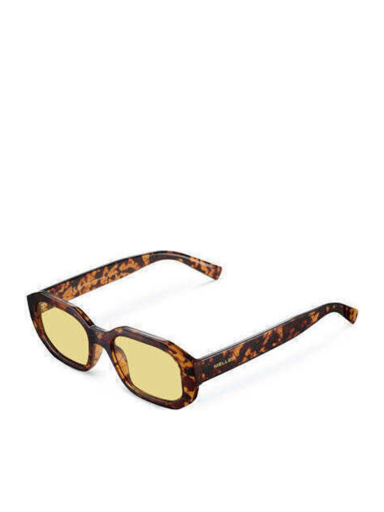 Meller Kessie Unisex Sunglasses with Brown Tartaruga Plastic Frame and Yellow Lens KES-TIGSUN