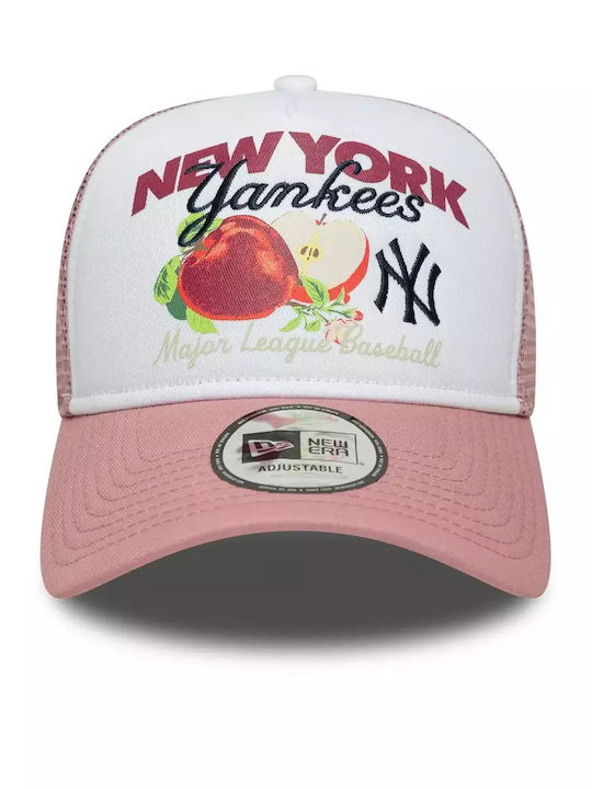 New Era New York Yankees Fruit Graphic Dark Pink 9forty A-frame Trucker Adjustable Cap 60595262 One Size Pink