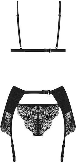 Obsidian Desire Dessous-Set 3-teilig Schwarz