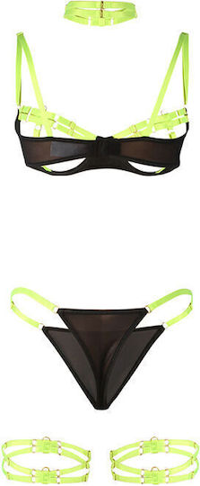 Subblime 955274 Bra Set Necklace Leg Details Fluorescent Green