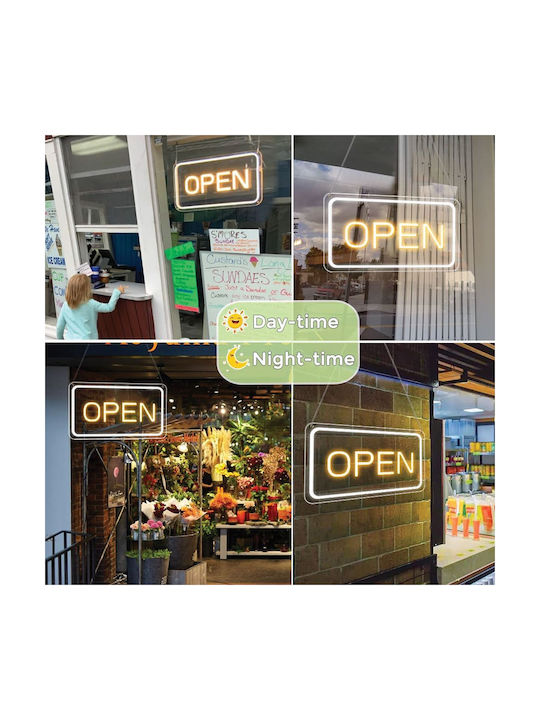 Led Neon Sign Model Open White Dimensions 41x23.5cm Usb Powered