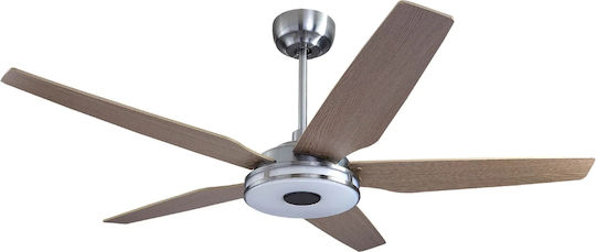 Telemax CES565SL Ανεμιστήρας Οροφής 56cm με Φως Καφέ / Ασημί