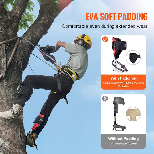 Vevor Tree Climbing Spikes Climbing Spurs Gear Aluminium Arborist Equipment Red