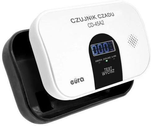 Eura Cd-45a2 Свободностоящ батериен детектор за въглероден оксид с LCD дисплей