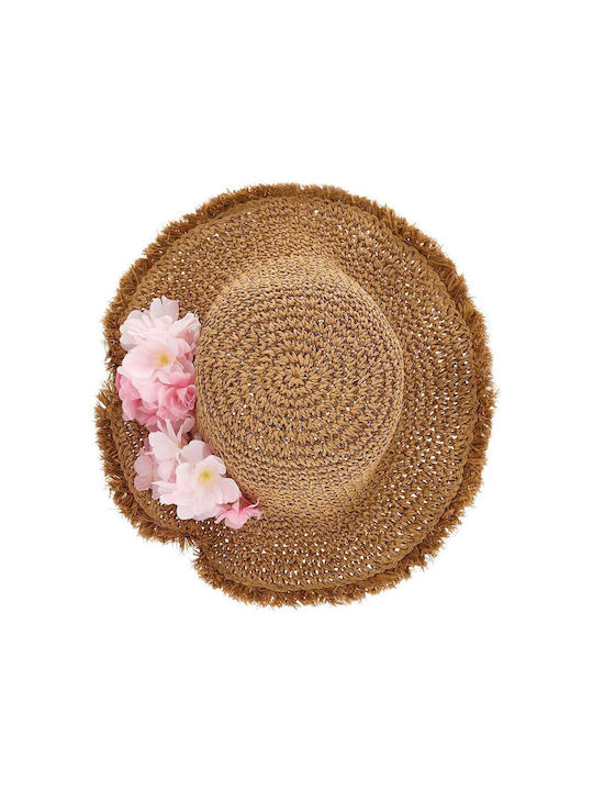 Monnalisa Kids' Hat Straw Beige
