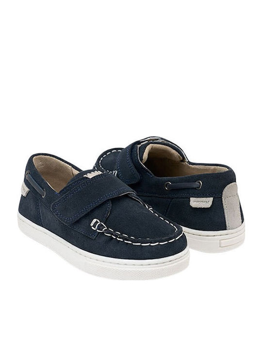 Anatomice Pantofi copii din piele cu velcro Albastru
