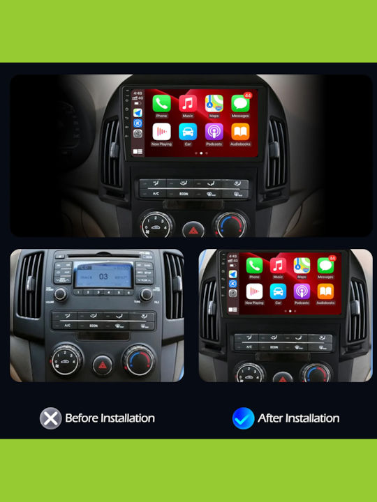 Car Audio System for Hyundai i30 2007-2012 Bluetooth USB Wi-Fi GPS Apple CarPlay Android Auto with 9-Inch Touch Screen