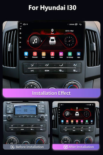Ηχοσύστημα Αυτοκινήτου για Hyundai i30 2007-2012 (Bluetooth/USB/WiFi/GPS/Apple-Carplay/Android-Auto) με Οθόνη Αφής 9"