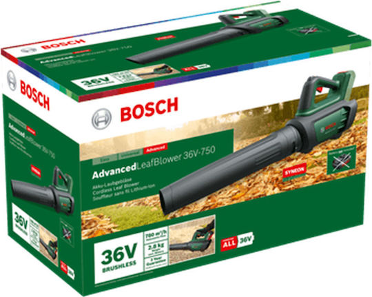 Bosch Handgeführter Akku-Laubbläser 36V Solo mit Maximaler Luftgeschwindigkeit 200 km/h