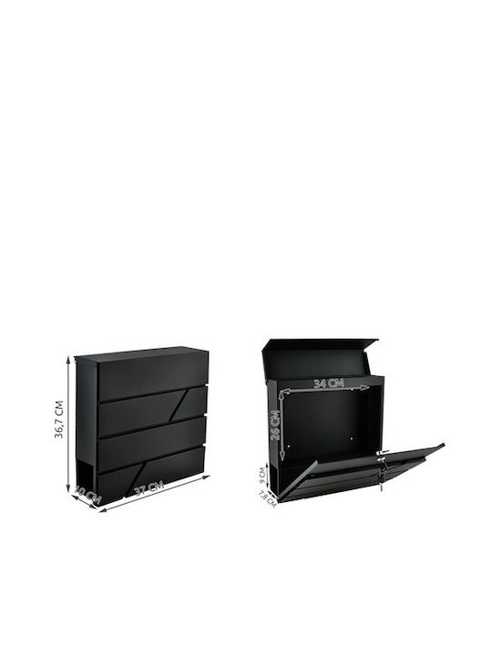 Malatec Външна Пощенска Кутия Inox в Сив Цвят 37x37x10см