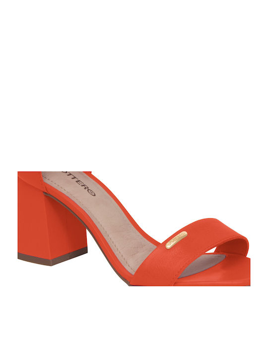Leder Sandalen Orange