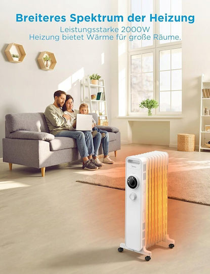 Midea Καλοριφέρ Λαδιού με 9 Φέτες 2000W