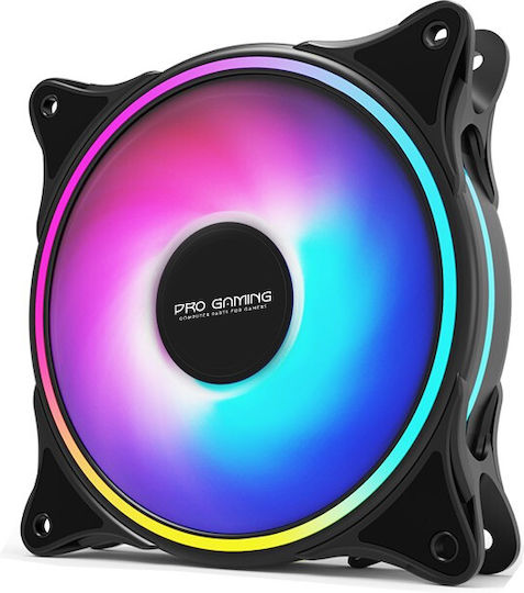 ProGaming PRG4FANS Ventilator Pentru Carcasă 120mm (1800rpm / 62cfm) cu Iluminare ARGB și Conexiune 4-Pin PWM 4 Bucăți