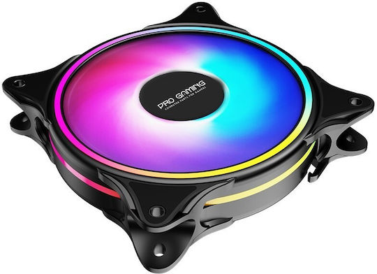 ProGaming 103497 Ventilator Pentru Carcasă 120mm (1800rpm / 62cfm) cu Iluminare ARGB și Conexiune 4-Pin PWM 3 Bucăți