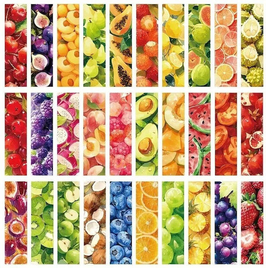 Set 30 Cardboard Bookmarks Book Lovers Fruit Design Multicolored Red 15 Pieces